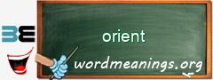 WordMeaning blackboard for orient